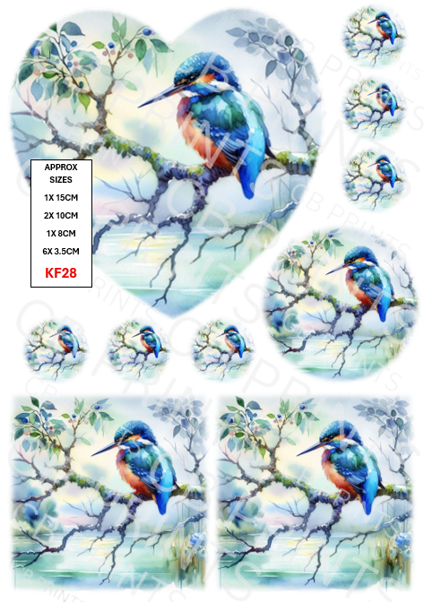 Kingfisher Decoupage Print KF28 | Mulberry Paper
