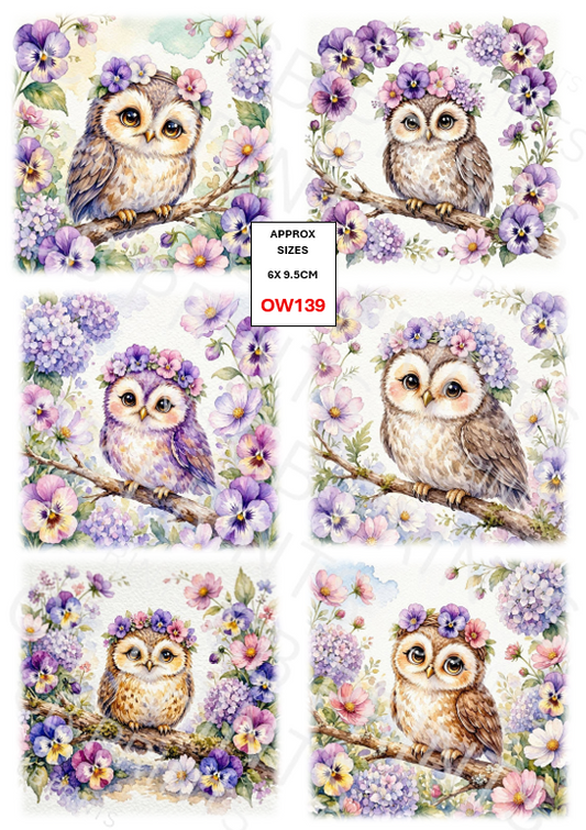 Owl Decoupage Paper Print OW139 – Mulberry Paper