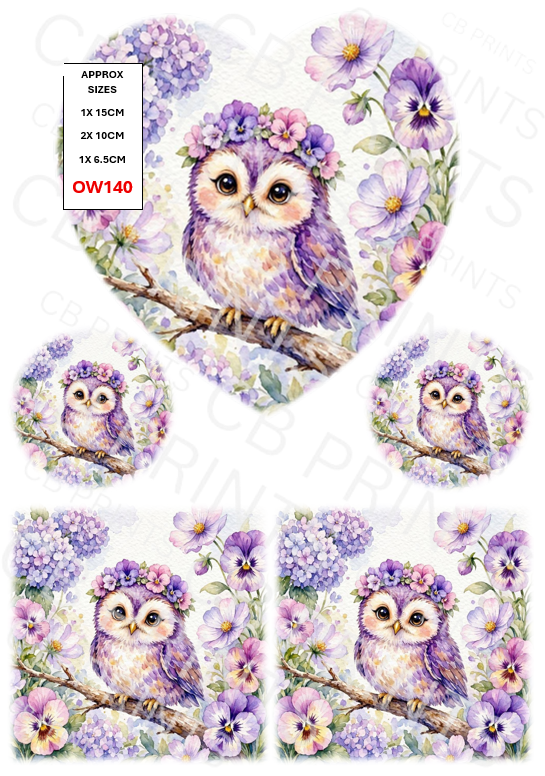 Owl Decoupage Paper Print OW140 – Mulberry Paper
