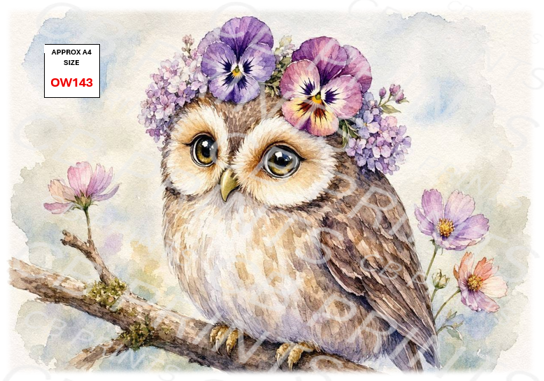Owl Decoupage Paper Print OW143 – Mulberry Paper