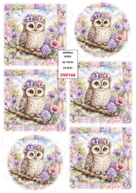 Owl Decoupage Paper Print OW144 – Mulberry Paper