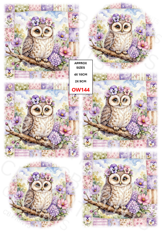 Owl Decoupage Paper Print OW144 – Mulberry Paper