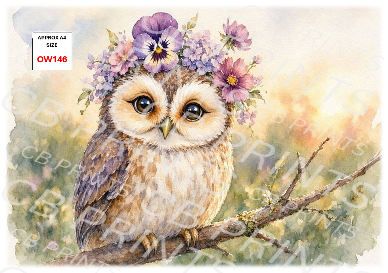 Owl Decoupage Paper Print OW146 – Mulberry Paper