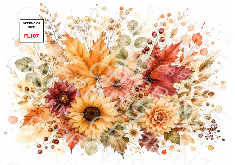 Floral Decoupage Print FL107 | Mulberry Paper