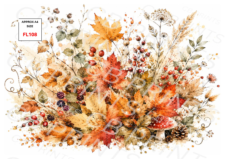 Floral Decoupage Print FL108 | Mulberry Paper