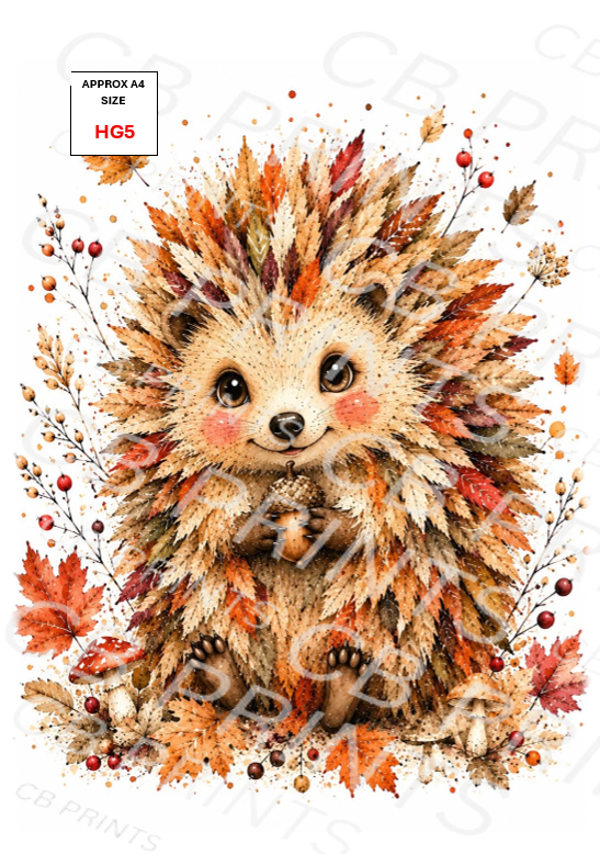 Hedgehog Decoupage Print HG5 | Mulberry Paper