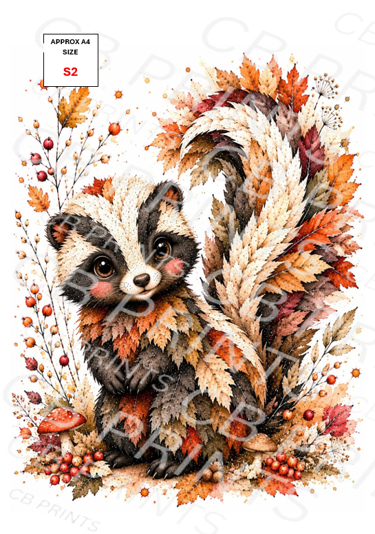 Skunk Decoupage Print S2 | Mulberry Paper