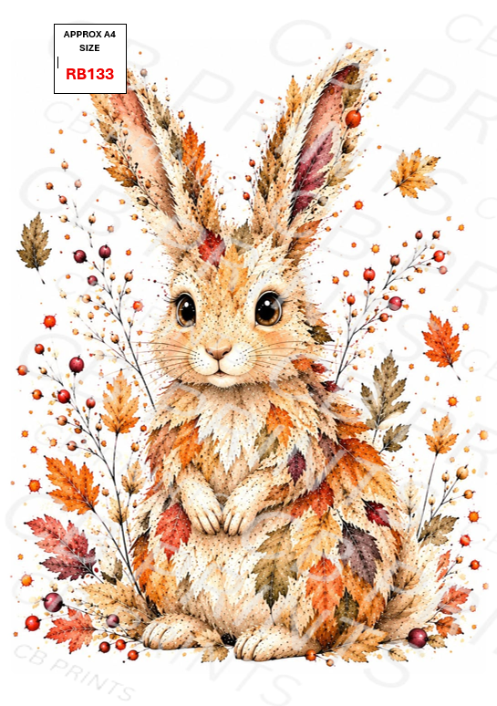 Rabbit Decoupage Print RB133 | Mulberry Paper
