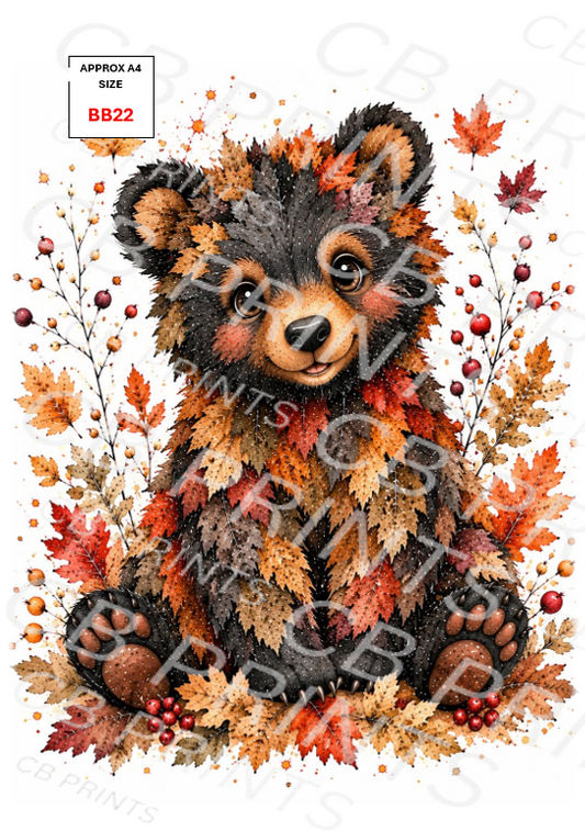 Brown Bear Decoupage Paper BB22 – Mulberry Paper Print
