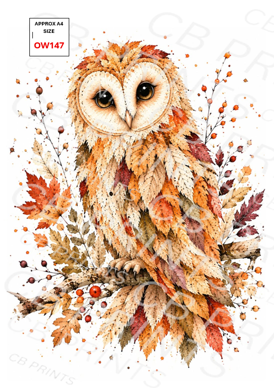 Owl Decoupage Paper Print OW147 – Mulberry Paper