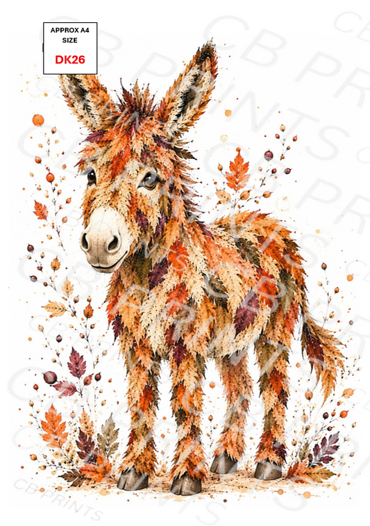 Donkey Decoupage Paper Print DK26 | Mulberry Paper