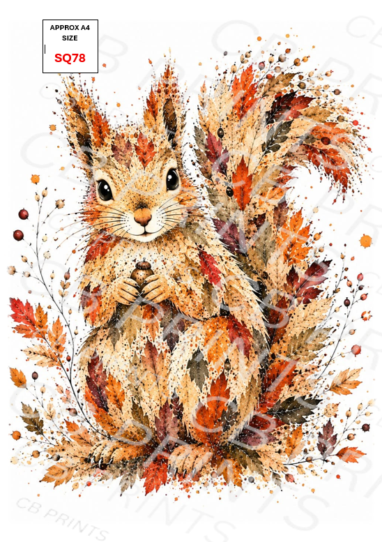 Squirrel Decoupage Print SQ78 | Mulberry Paper
