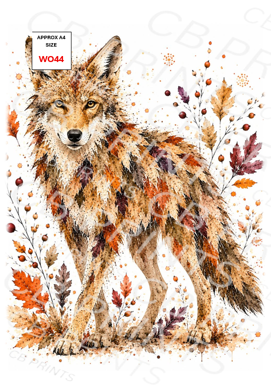Wolf Decoupage Print WO44 | Mulberry Paper
