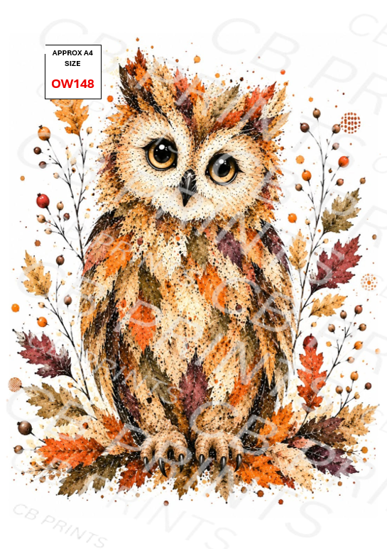 Owl Decoupage Paper Print OW148 – Mulberry Paper