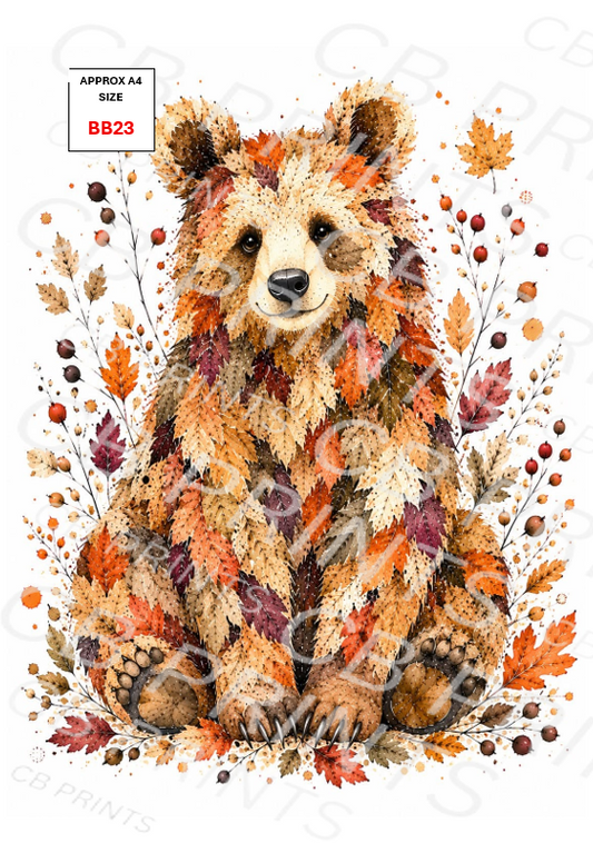 Brown Bear Decoupage Paper BB23 – Mulberry Paper Print