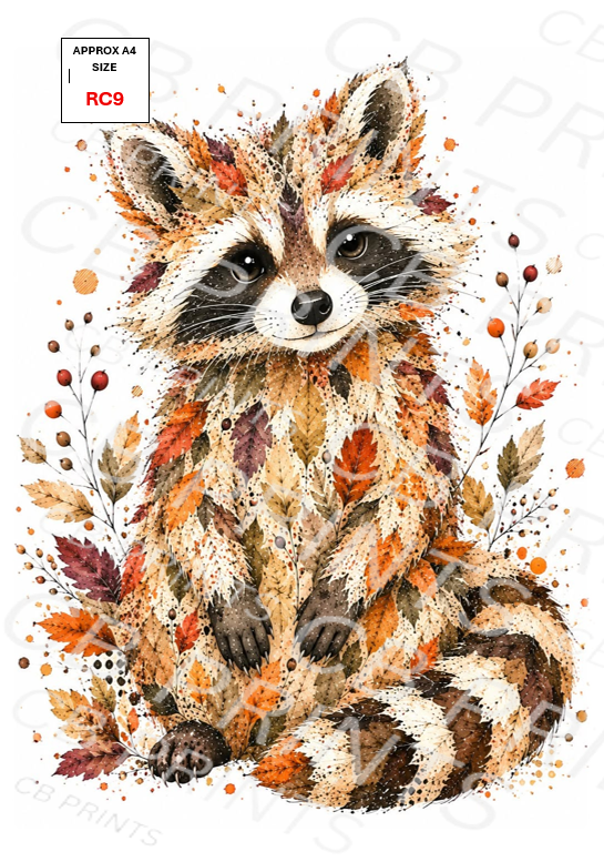 Raccoon Decoupage Paper Print RC9 – Mulberry Paper