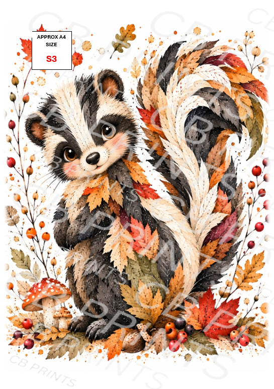 Skunk Decoupage Print S3 | Mulberry Paper