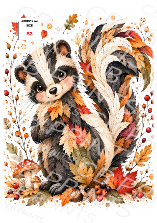 Skunk Decoupage Print S3 | Mulberry Paper