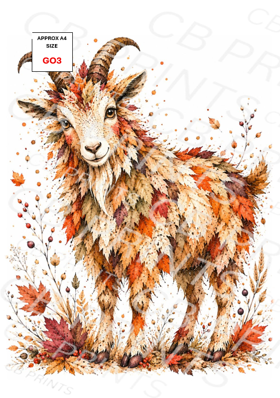 Goat Decoupage Print GO3 | Mulberry Paper