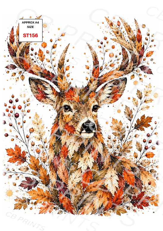 Stag Decoupage Print ST156 | Mulberry Paper
