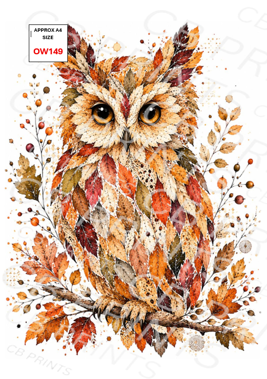 Owl Decoupage Paper Print OW149 – Mulberry Paper
