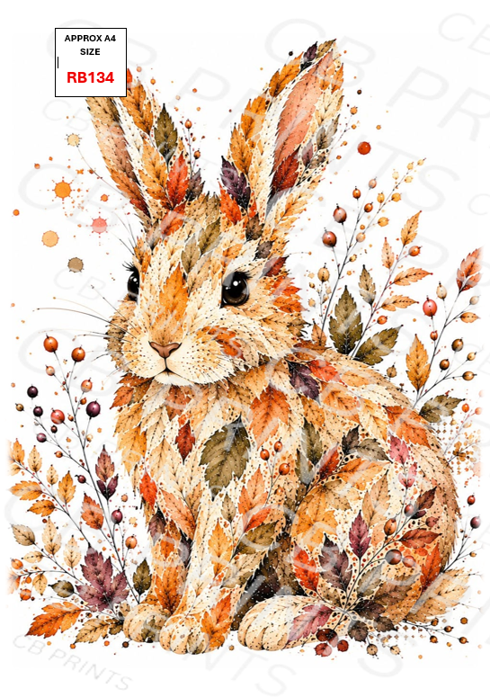 Rabbit Decoupage Print RB134 | Mulberry Paper