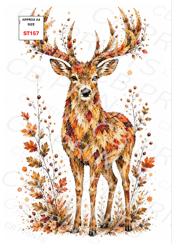 Stag Decoupage Print ST157 | Mulberry Paper
