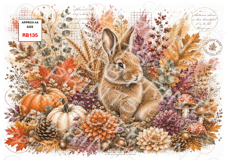 Rabbit Decoupage Print RB135 | Mulberry Paper
