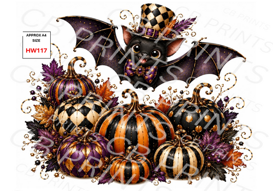 Bat Decoupage Paper HW117 – Mulberry Paper Print
