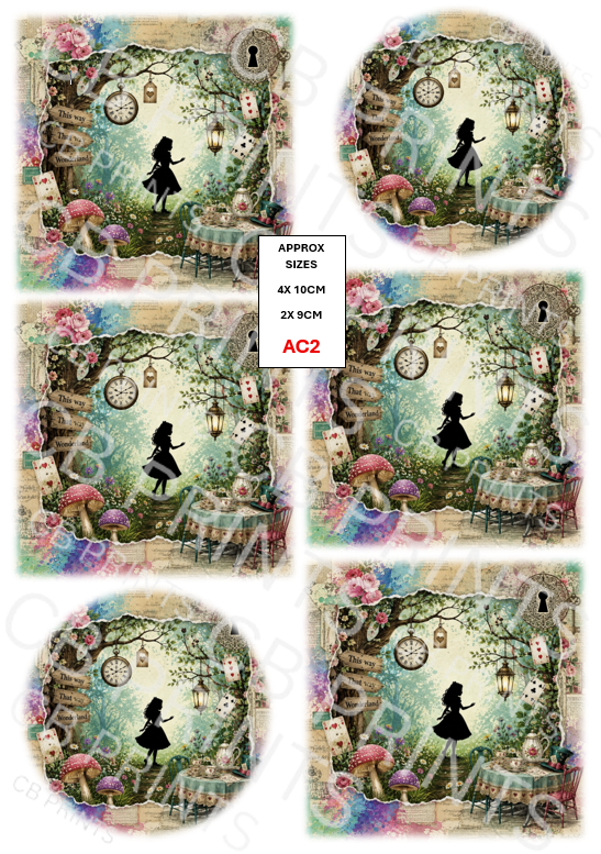 Alice in Wonderland Decoupage Print AC2 | Mulberry Paper