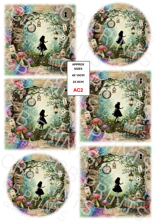 Alice in Wonderland Decoupage Print AC2 | Mulberry Paper