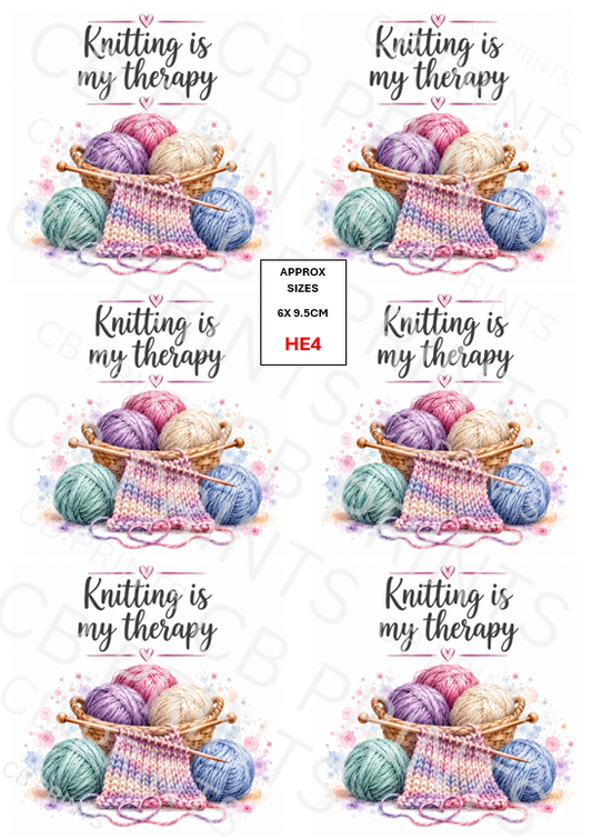 Knitting Decoupage Paper Print HE4 | Mulberry Paper | CB Paper Prints