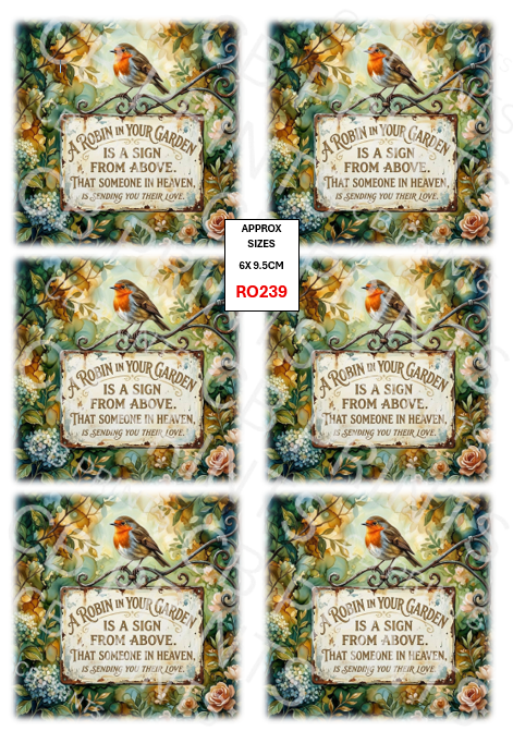 Robin Decoupage Print RO239 | Mulberry Paper