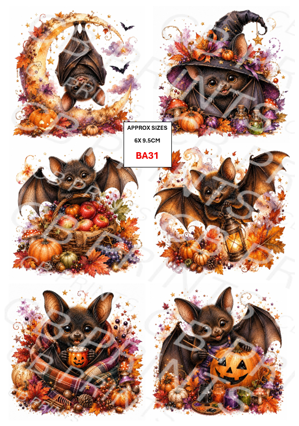 Bat Decoupage Paper BA31 – Mulberry Paper Print