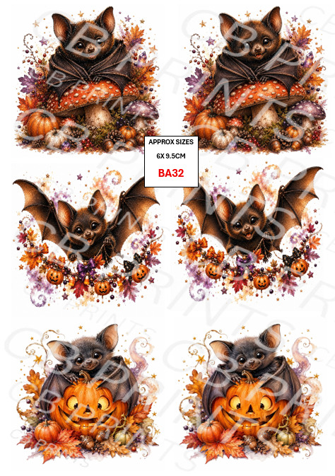 Bat Decoupage Paper BA32 – Mulberry Paper Print