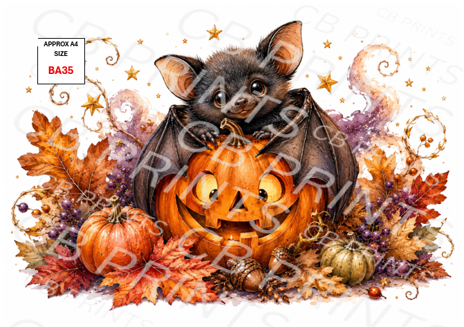 Bat Decoupage Paper BA35 – Mulberry Paper Print