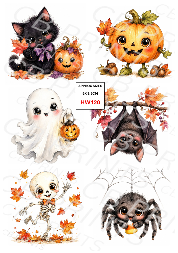 Halloween Decoupage Paper Print HW120 – Mulberry Paper