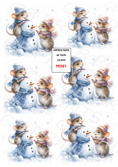 Christmas Mouse Decoupage Paper MO81 – Mulberry Paper Print
