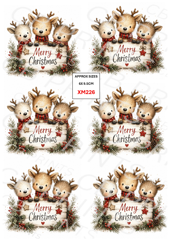 Christmas Stag Decoupage Print XM226 | Mulberry Paper