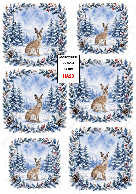 Hare Decoupage Print HA23 | Mulberry Paper