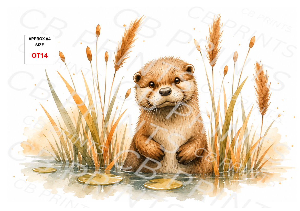 Otter Decoupage Paper Print OT14 | Mulberry Paper
