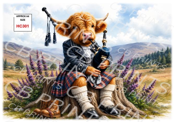 Highland Cow Decoupage Print HC301 | Mulberry Paper