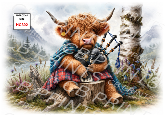 Highland Cow Decoupage Print HC302 | Mulberry Paper
