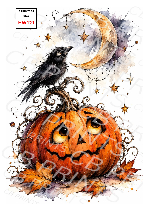 Halloween Decoupage Paper Print HW121 – Mulberry Paper