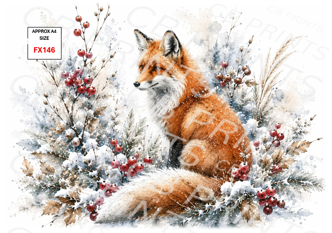 Fox Decoupage Print FX146 | Mulberry Paper
