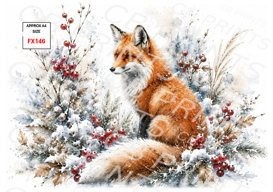 Fox Decoupage Print FX146 | Mulberry Paper