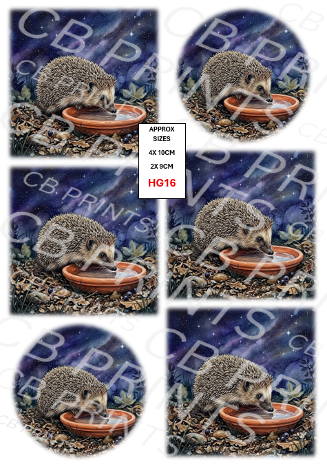Hedgehog Decoupage Print HG16 | Mulberry Paper