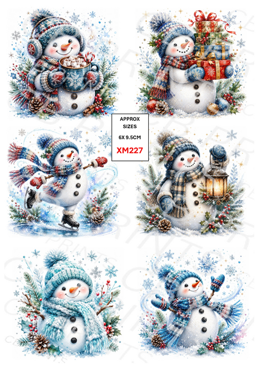 Christmas snowman Decoupage Paper Print XM227 – Mulberry Paper