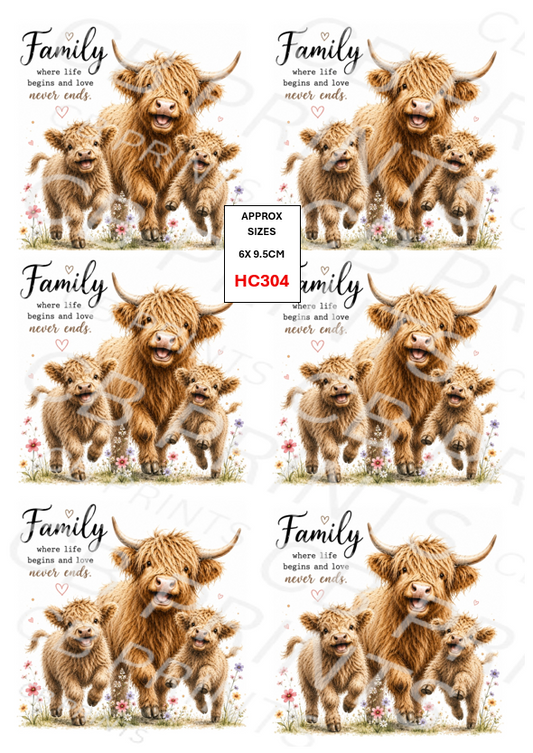 Highland Cow Decoupage Print HC304 | Mulberry Paper