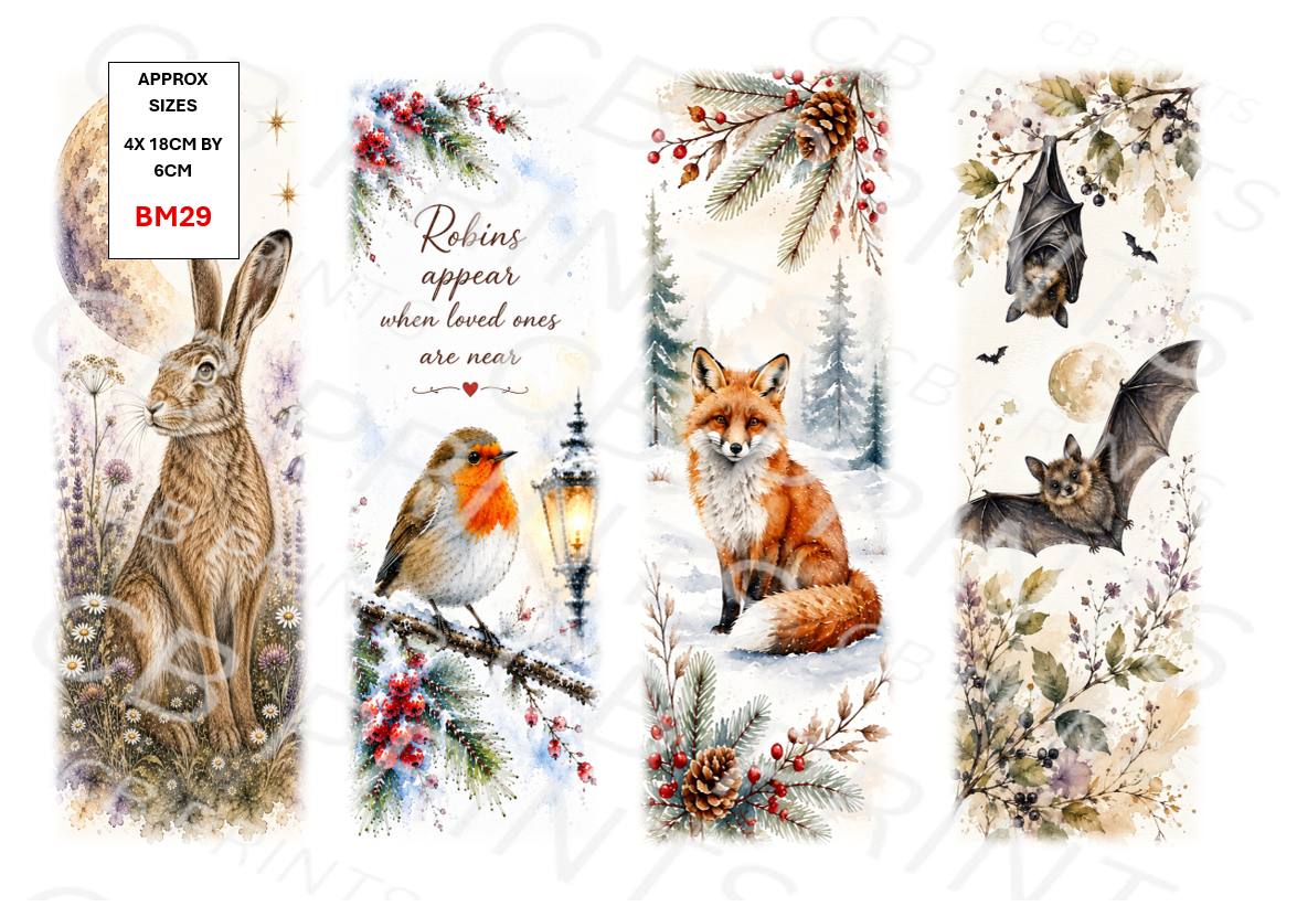 Bookmark Decoupage Paper Print BM29 – Mulberry Paper